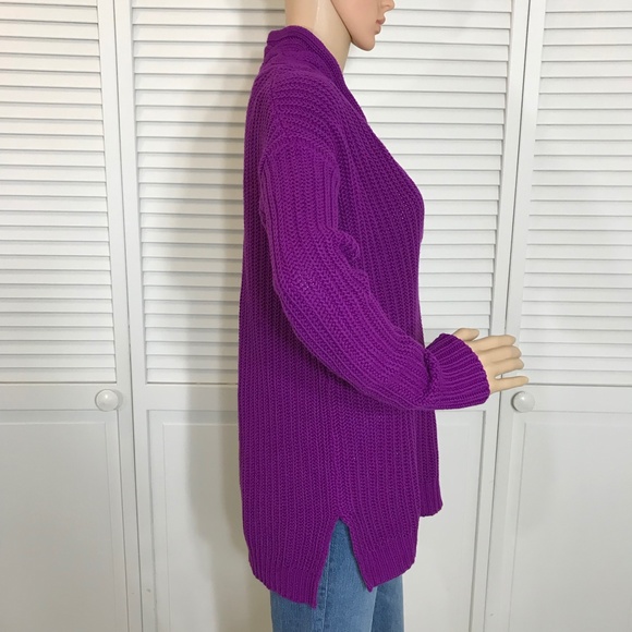 NWT Lauren by Ralph Lauren Bright Purple Cotton Sweater XS - Picture 13 of 14